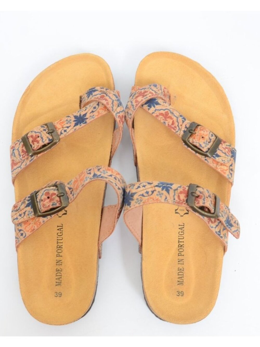 Time and Tru Sz 8.5 Footbed Thong Slide Floral Boho Summer Beach Toe Ring Sandal - Picture 7 of 7